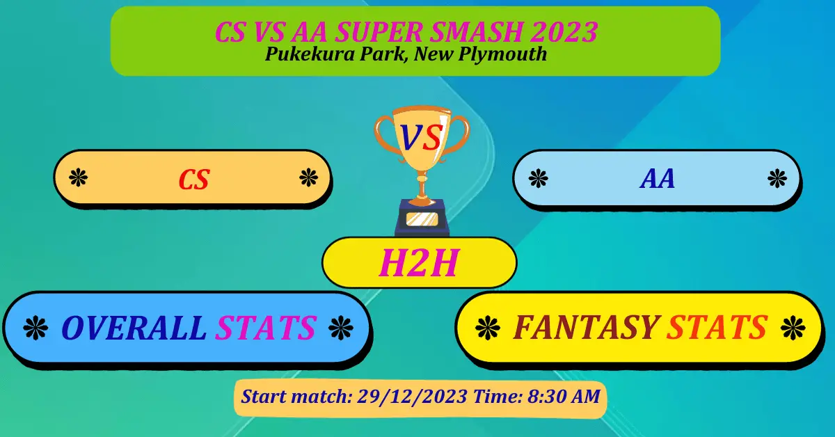 CS VS AA Super Smash 2023 dream11 top prediction .Maximize Your Fantasy Cricket Potential With Our CS VS AA Super Smash 2023 dream11 top prediction