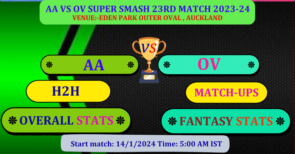 Aa vs ov super smash match no.23 dream 11 best stats