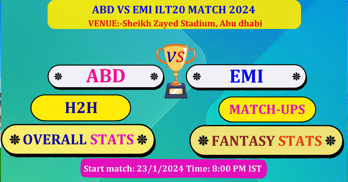 ABD VS EMI UAE t20  Match Dream 11 Best Stats