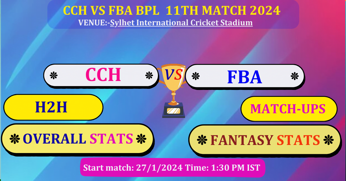 CCH VS FBA BPL 11th  Match Dream 11 Best Stats