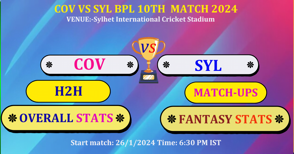 COV VS SYL 10TH BPL Match Dream 11 Best Stats