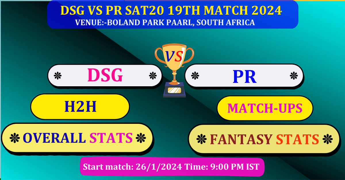 DSG VS PR 19th  Match Dream 11 Best Stats