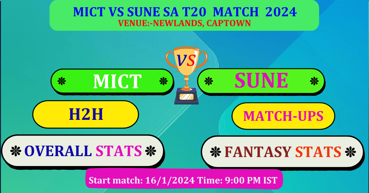 Mict Vs Sune Sa T20 2024 Match Dream 11 Best Stats