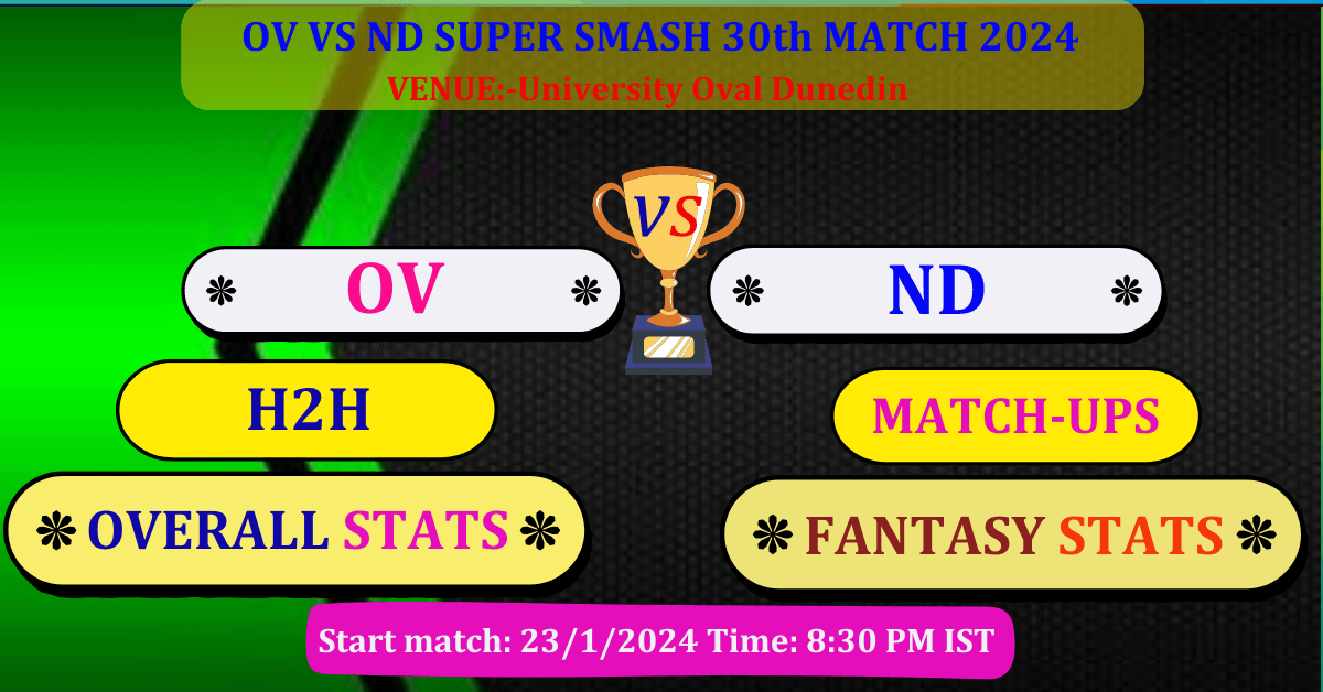 Ov vs nd Super Smash Match 30th Dream11 Best Stats