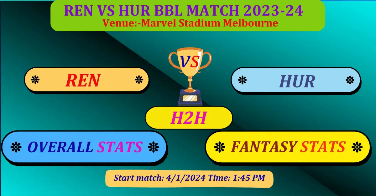 REN VS HUR BBL 2023-24 DREAM 11 BEST PREDICTION