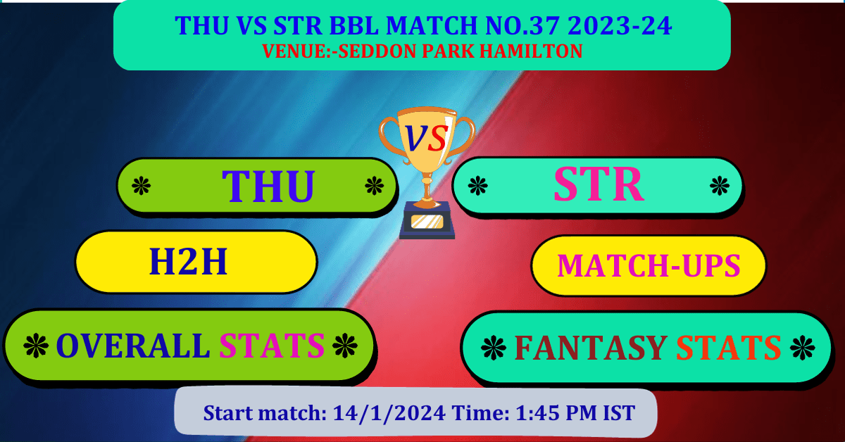 Thu vs Str Bbl 37 th match Dream 11 Best Prediction