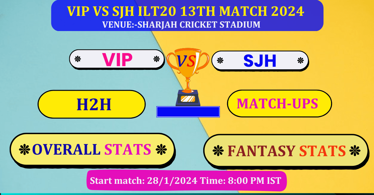VIP VS SJH IL20 Match Dream 11 Best Stats