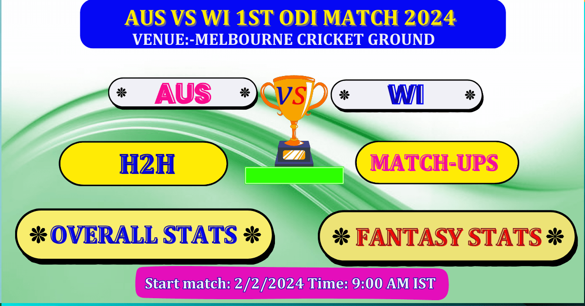 AUS VS WI 1ST ODI Match Dream 11 Best Stats