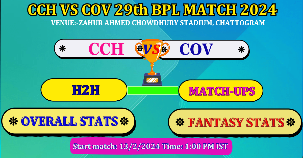 CCH VS COV BPL 29th Match Dream 11 Best Prediction