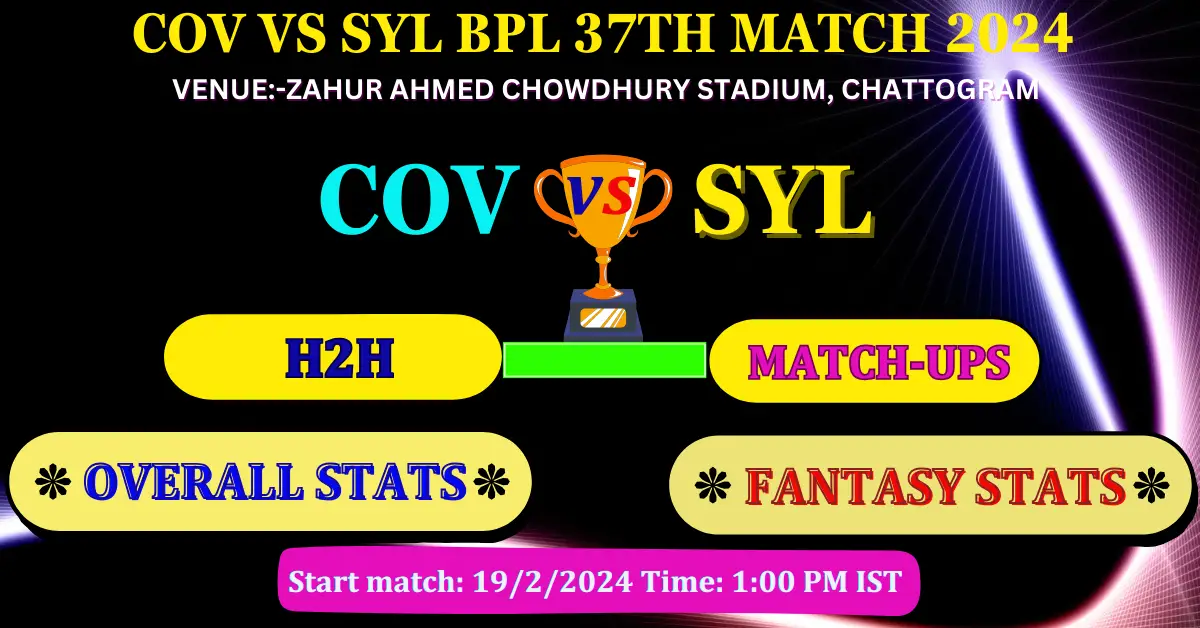 COV VS SYL BPL 37th Match Dream 11 best Prediction