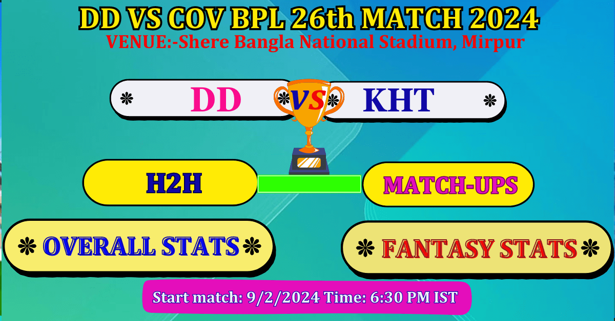 DD VS COV BPL 26th Match Dream 11 Best Prediction