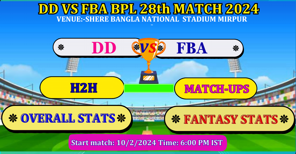 DD VS FBA BPL 28th Match Dream 11 Best Prediction