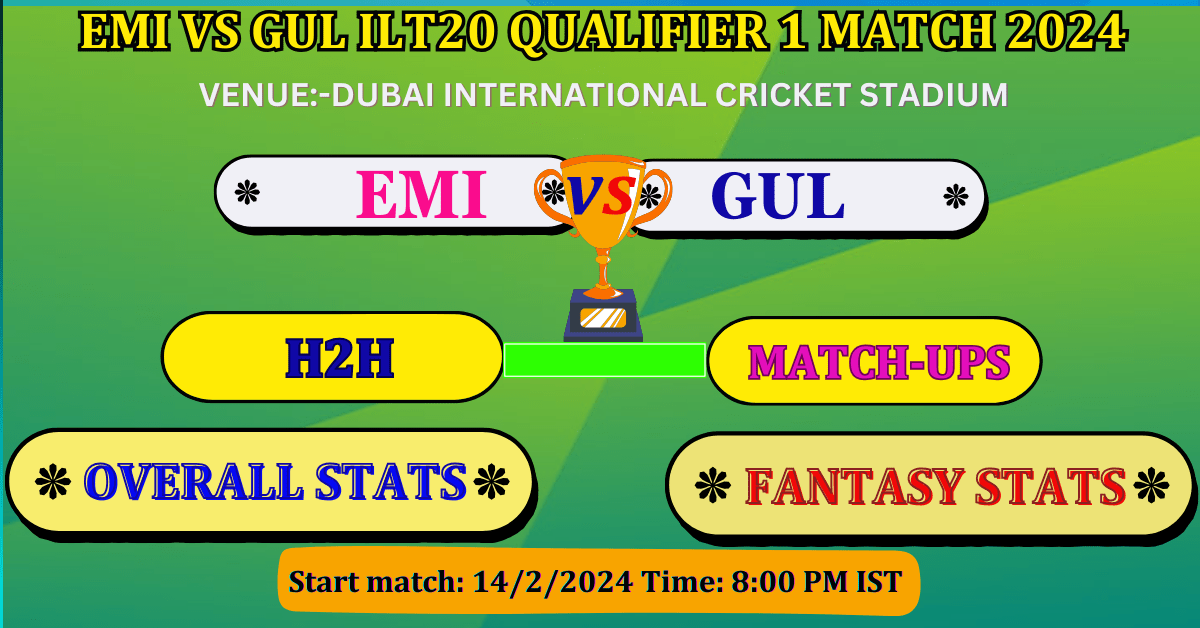 EMI VS GUL Qualifier 1 Match Dream 11 Best Prediction