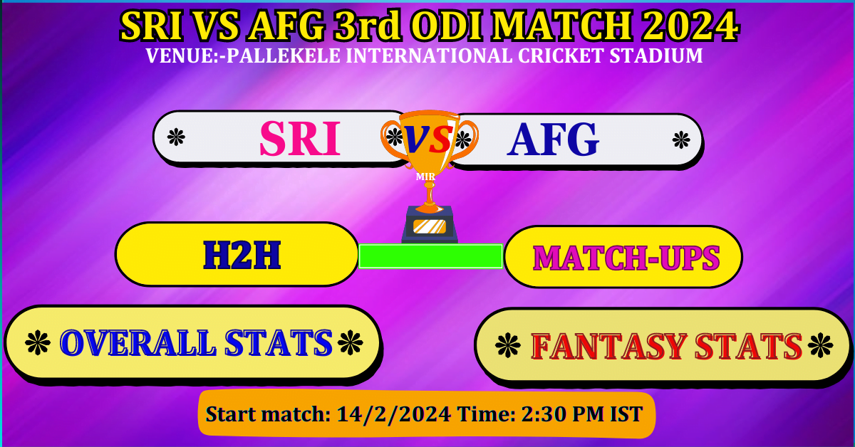 SRI VS AFG 3rd odi Match Dream 11 Best Prediction