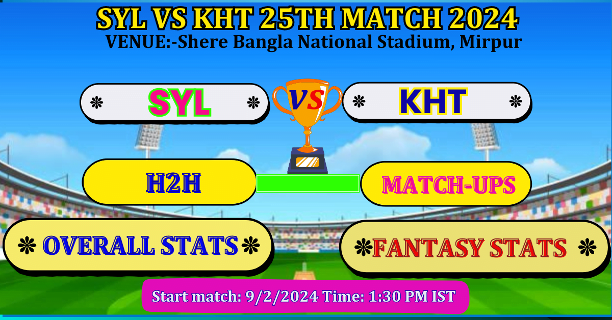 SYL VS KHT 25th Match Dream 11 Best Prediction